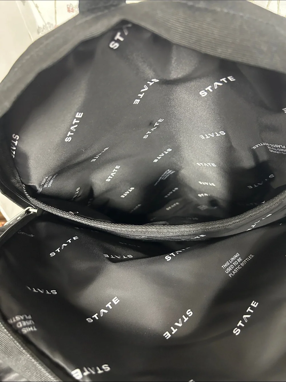 STATE REED Black Backpack with Red Accent